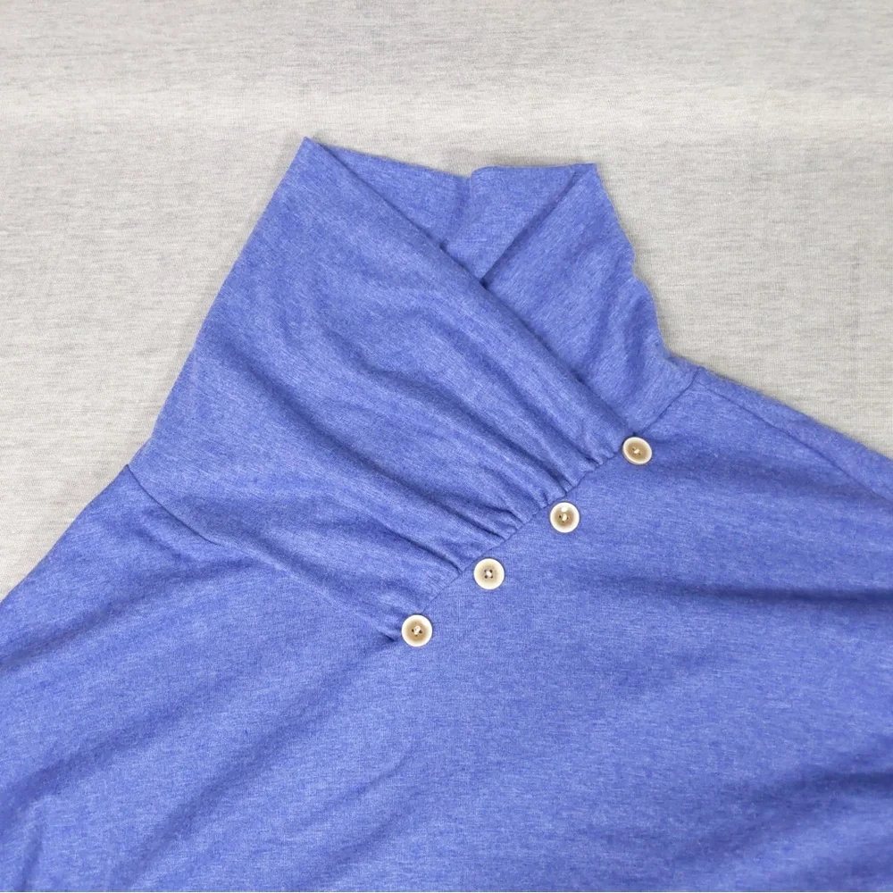 2x 👯‍♀️Host Pick⚡️Long Sleeve Button Cowl Neck Top - Picture 5 of 10